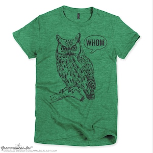 Funny Tshirts Grammar Shirt Whom Owl Shirt Womens Shirt English Teacher Gift for Teachers Grammatical Owl Cool Funny T Shirt Womens Tshirts image 3