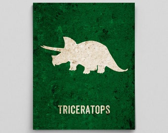 Dino Print, Dinosaur Room Decor, Triceratops Poster, Nerdy Room Decor for Adults, Nerdy Home Decor, Customizable Art