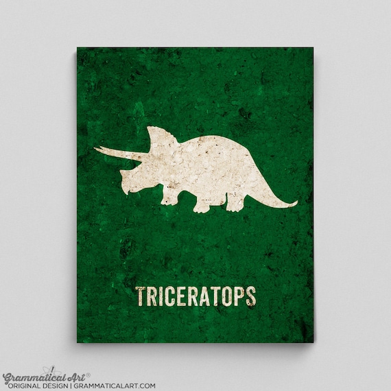Dino Print, Dinosaur Room Decor, Triceratops Poster, Nerdy Room Decor for Adults, Nerdy Home Decor, Customizable Art