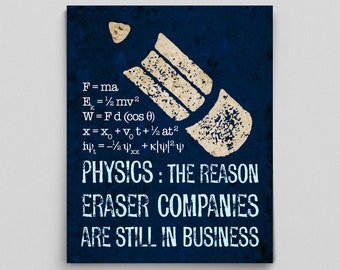 Science Physics Funny Print Science Teacher Gifts for Teachers Funny Science Art Typographic Print Sarcastic Poster Sarcasm Funny Poster