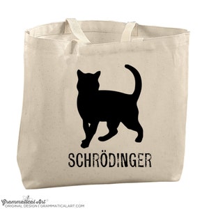 Cat Tote Bag Student Gifts Bags for Grocery Shopping Animal Lovers Gift Gifts for Nerds Cat Lover Bag Shrodinger&#39;s Cat Tote Bag Science Joke