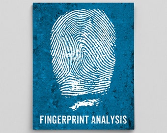 Forensic Science Poster Fingerprint Analysis Science Print Typographic Poster Geekery Science Art Gifts for Teachers Scientist Gifts Doctor