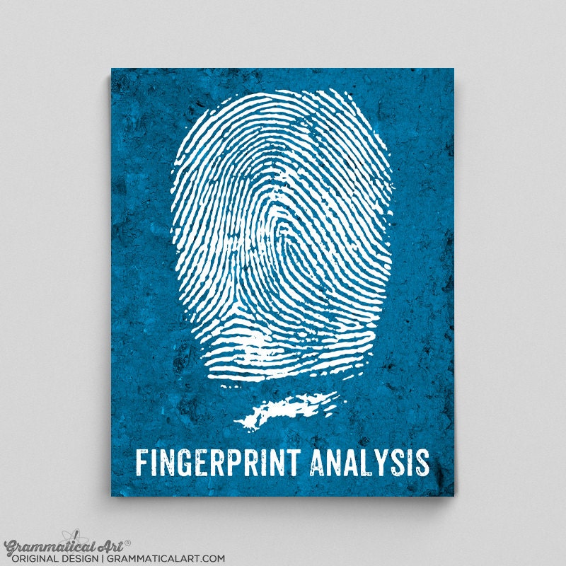 Forensic Science Poster Fingerprint Analysis Science Print Typographic ...