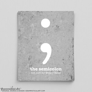 Redakteur Lehrposter Punktion Englisch Druck Semicolon Funny Dorm Dekor Englisch Lehrer Geschenk Bibliothekar Englisch Lehrer Geschenke