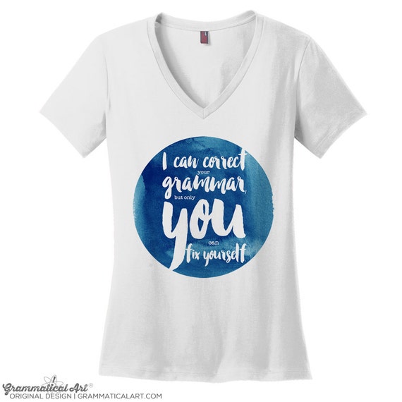 Funny Grammar V Neck Shirts Plus Size Shirts Funny - Etsy