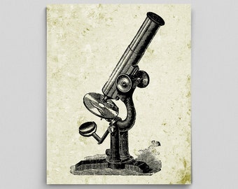 Vintage Microscope Print Antique Science Poster Unique Teacher Gifts for Teachers Biology Chemistry Vintage Science Prints Science Teacher