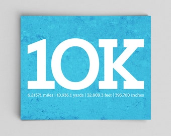 10k Running Print Running Poster Runner Girl 10k Running 10k Runner Gifts for Runners Gifts Typographic Print Marathon Gifts Marathon Sign