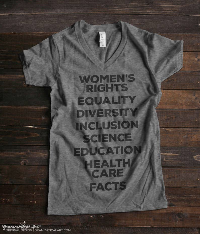 Womens Rights Shirt, Womens March Shirt, Womens V Neck, Fight for Womens Rights, Science Shirt, Political Shirt, Womens Tshirts, Nasty Woman image 1