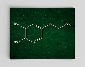 Science Art Dopamine Molecule Chemical Structure Chemistry Poster Science Gifts for Teachers Office Decor Toxicologist Lab Poster Office Art