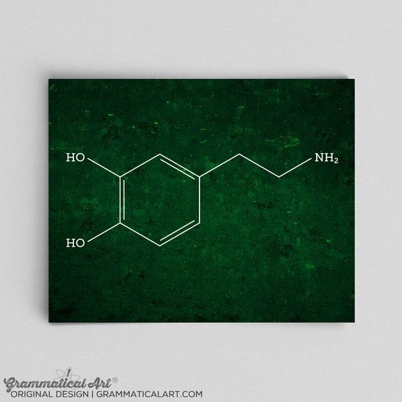 Science Art Dopamine Molecule Chemical Structure Chemistry Poster Science Gifts for Teachers Office Decor Toxicologist Lab Poster Office Art