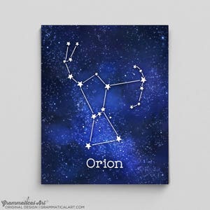 Orion Constellation Art Orions Belt Constellation Print Astrology Print Astrology Art Custom Astrology Gifts for Her Science Gifts for Him image 1