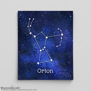 Orion Constellation Art Orions Belt Constellation Print Astrology Print Astrology Art Custom Astrology Gifts for Her Science Gifts for Him