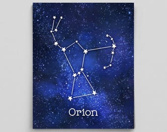 Orion Constellation Art Orions Belt Constellation Print Astrology Print Astrology Art Custom Astrology Gifts for Her Science Gifts for Him