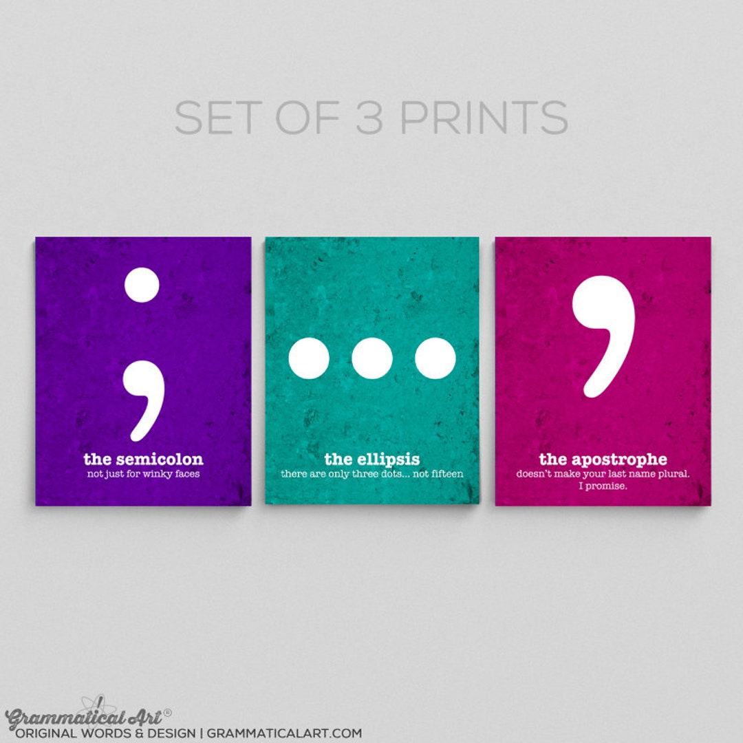 Teacher Gifts, Classroom Posters, Printable Wall Art, Punctuation Gift ...