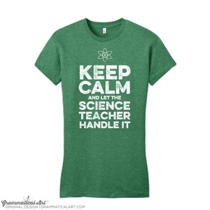 Keep Calm Science Teacher TShirt Back to School Gifts for Teachers Appreciation Gifts Science Shirt Men's Shirt Cool Funny Shirt Navy Blue image 2