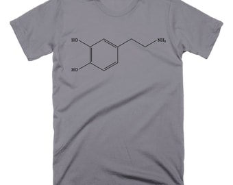 Dopamine Molecule Shirt Men's Shirt Women's T-Shirt Gift for Teacher Nerdy Chemistry Shirt Science Gear Chemical Structure Shirt Science