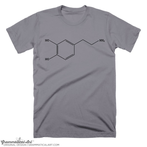 Dopamine Molecule Shirt Men's Shirt Women's T-Shirt Gift for Teacher Nerdy Chemistry Shirt Science Gear Chemical Structure Shirt Science