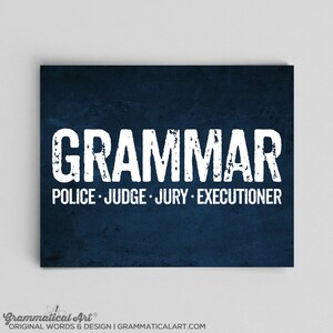 Grammar Police Poster Englisch Lehrer Geschenke für Lehrer Grammatik Poster Typografie Druck Büro Dekor Englisch Geschenke Knebel Geschenk Büro Dekor