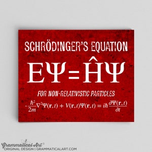 Physics Teacher Gifts Classroom Poster Schrodinger&#39;s Equation Print Physics Quantum Mechanics Science Teacher Gifts for Teachers Science Art