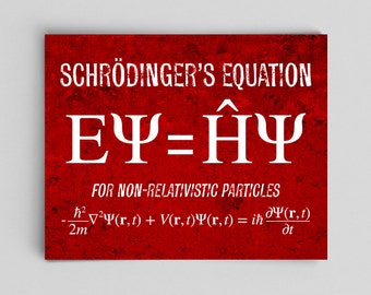 Natuurkunde Leraar Geschenken Klaslokaal Poster Schrodinger's Vergelijking Print Natuurkunde Kwantummechanica Wetenschap Leraar Geschenken voor Leraren Wetenschap Kunst