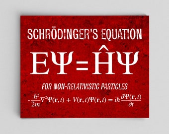 Physics Teacher Gifts Classroom Poster Schrodinger's Equation Print Physics Quantum Mechanics Science Teacher Gifts for Teachers Science Art