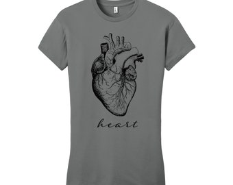 Womens Heart Shirt Vintage Anatomy T-Shirt Anatomy Shirt Science Shirt Biology Shirt Graduation Medical School Gift Science Geekery Shirts