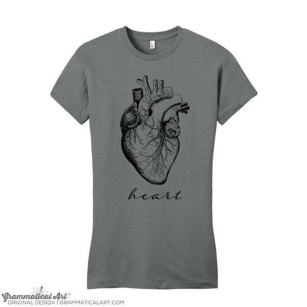 Womens Heart Shirt Vintage Anatomy T-Shirt Anatomy Shirt Science Shirt Biology Shirt Graduation Medical School Gift Science Geekery Shirts