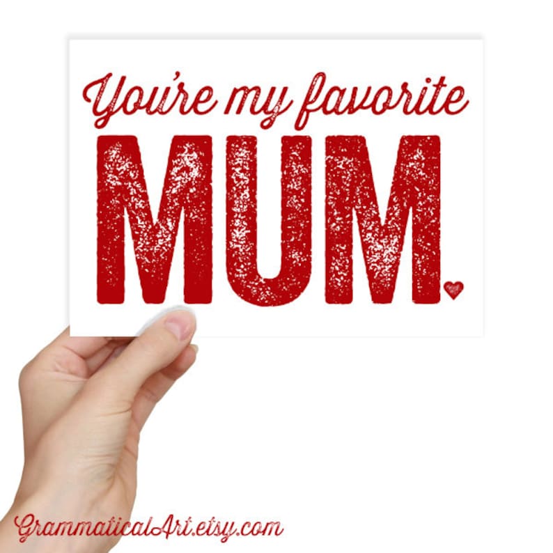 Funny Mother/'s Day Card You/'re my Favorite Mom Greeting Card Geekery Favorite Mum Kraft Envelope Birthday Card English Gifts Gag Gift