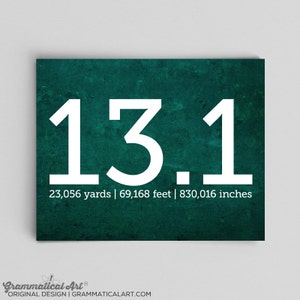 Running Half Marathon Stampa 13.1 con Yards Feet Inches Runner Gifts Runner's Gift Runner Gift Marathon Gifts Custom Running Gifts for Her