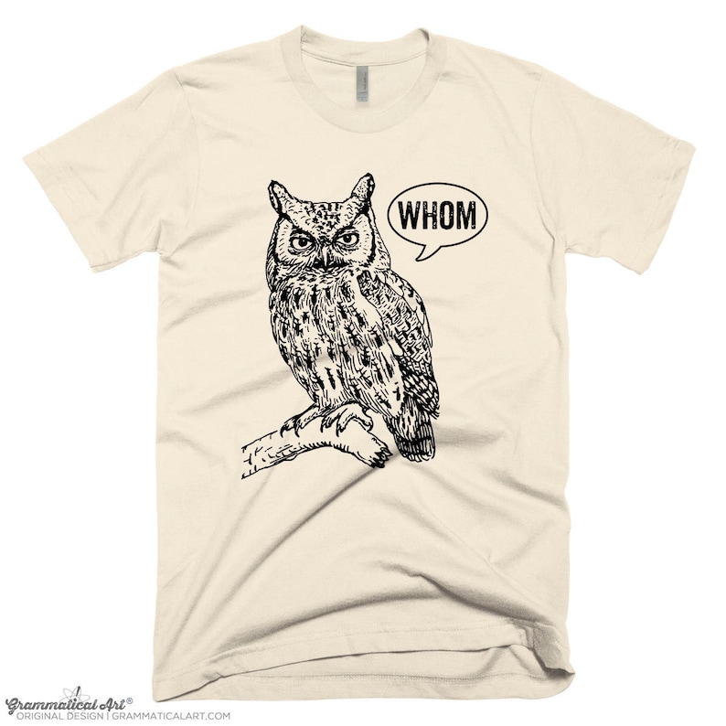 Grammar Shirt Funny Tshirts for Men Who Whom Owl Tee Mens Shirt Mens TShirt English Teacher Gift for Teachers Editor Cool Funny T Shirt Man image 3