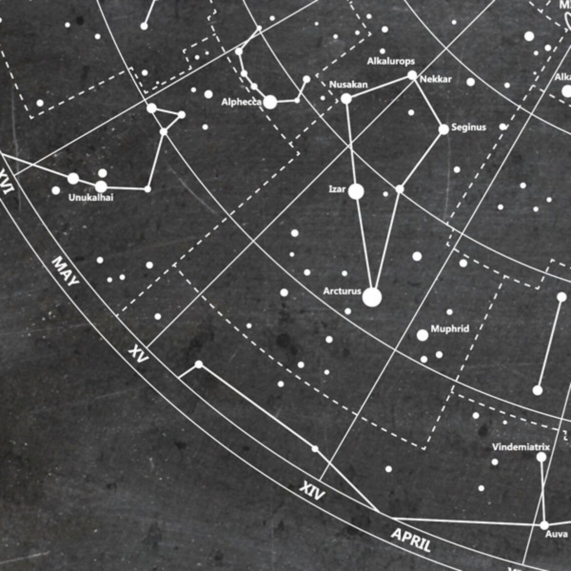 Constellation Print Constellation Map Stars Map Chalkboard - Etsy