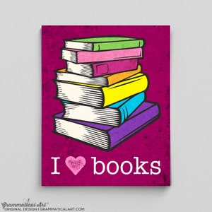 English Teacher Print Librarian Poster I Love Books Gift Teacher Gifts for Teachers Book Lover English Gifts Gag Gift Office Decor