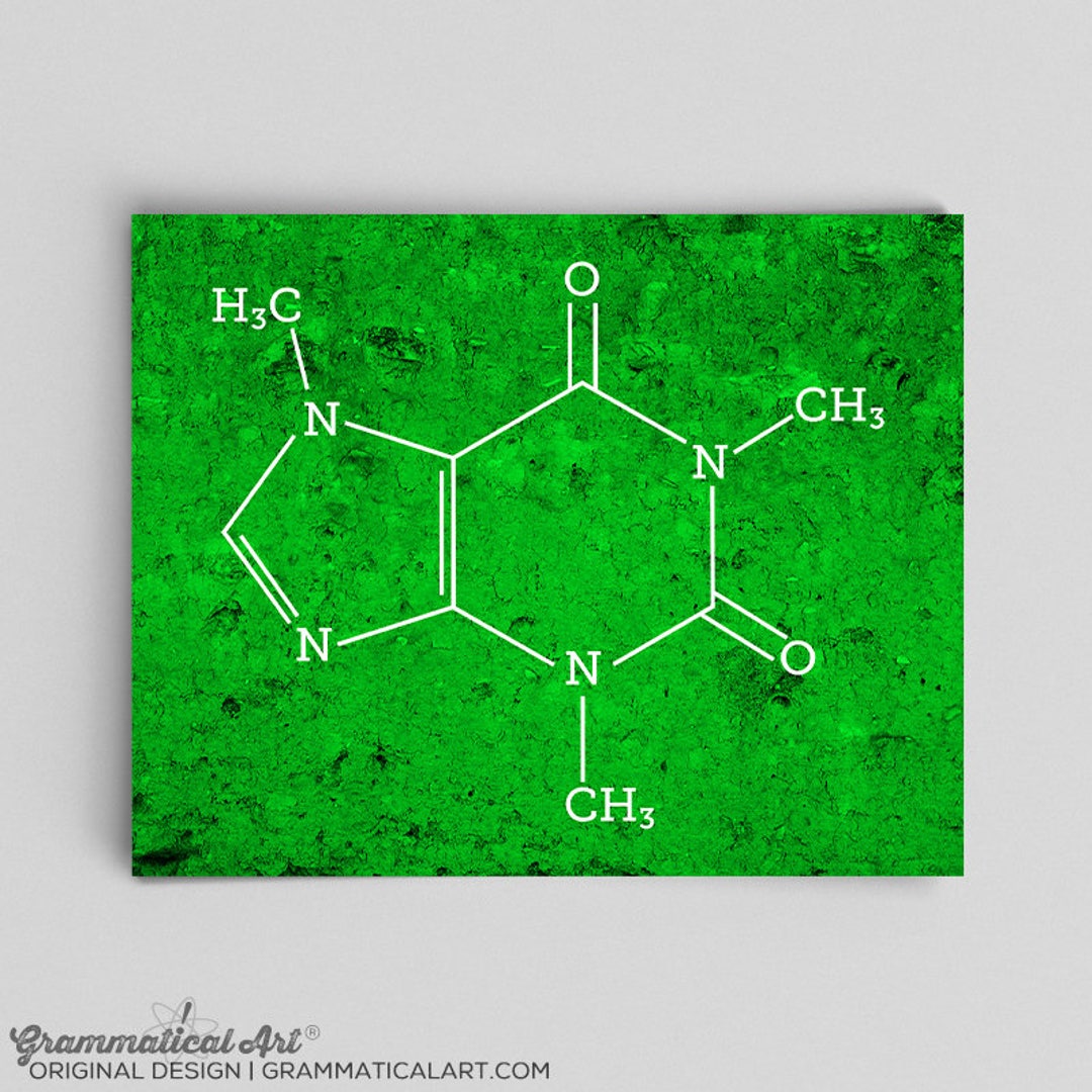 Dorm Decor Chemistry Science Caffeine Molecule Chemical Structure Print