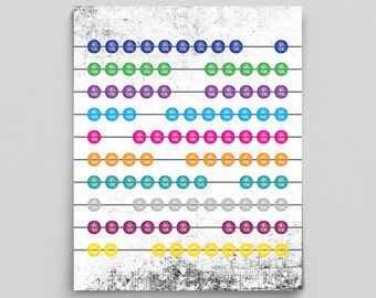 Math Abacus Poster Print Nerdy Home Decor Math Gift Science Art Gifts for Teachers Math Teachers Gifts Geeky Nursery Decor Nerdy Baby Decor