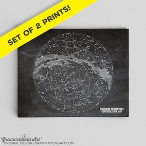 Sterne Karte Sternbilder Karte Set Astronomie Poster Sterne Print Sternbild Poster Wissenschaft Kunst Büro Dekor Geschenke für Lehrer Klassenzimmer Kunst