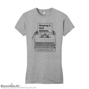 Typewriter Shirt Hipster Shirt Copywriter Librarian Editor Author Writer's Shirt Gifts for Teachers Cool Funny T Shirt Typography TShirt image 2