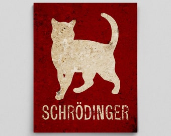 Schrodinger's Cat Physics Poster Afdrukken QuantumMechanica Poster Grappige Leraar Geschenken voor Leraren Science Art Office Decor Nerdy Gift Ideas