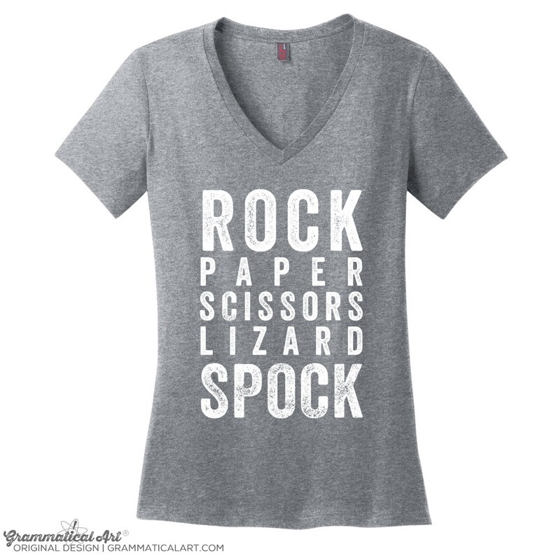 Rock Paper Scissors Lizard Spock Shirt Womens V Neck T Shirts for Women Funny Shirts with Sayings T Shirts Christmas Gifts for Her Nerdy Tee image 2
