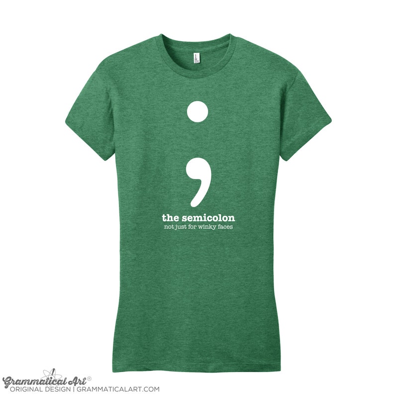 Semicolon Grammar Shirt Punctuation Shirt English Teacher - Etsy