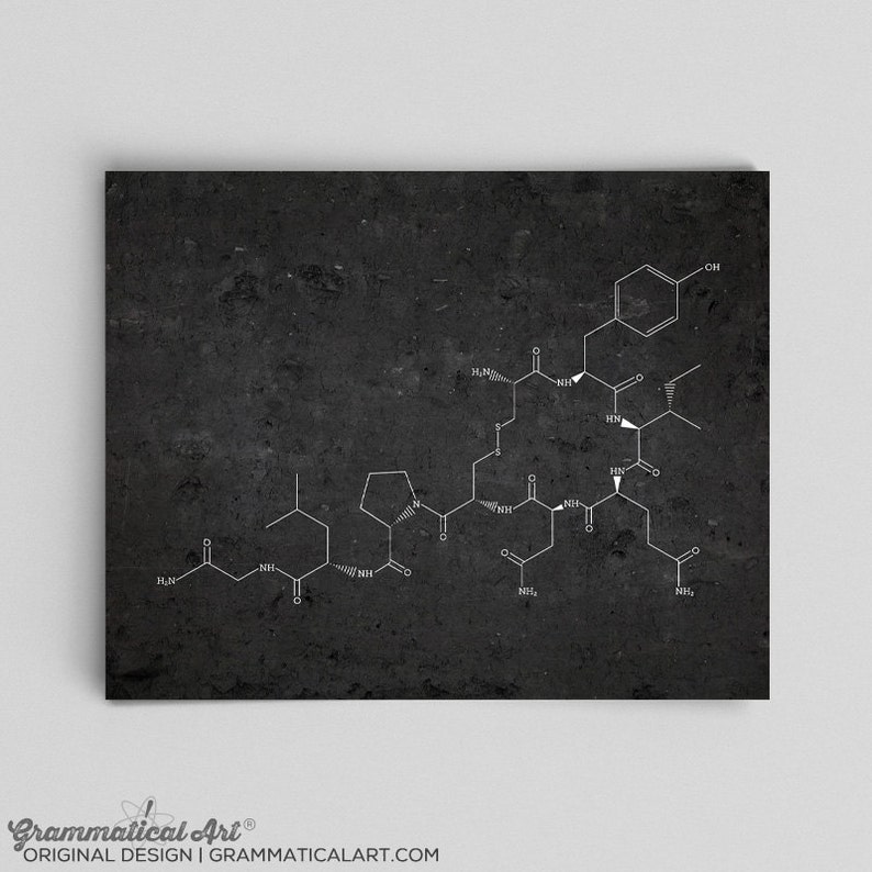 Oxytocin Molecule Science Art Molecule Art Science Poster Graduation Gifts Science Gifts for Her Science Gifts Him Scientific Illustration image 1