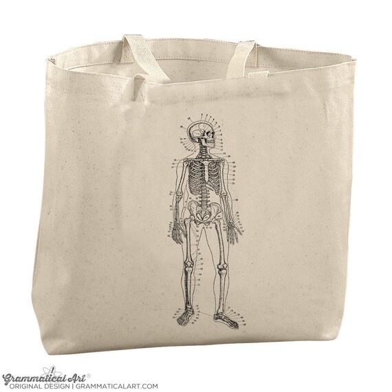 Skeleton Bag Med School Gifts Med Student Gifts Biology Gifts Science Teacher Gifts Bags for Grocery Shopping Anatomy Drawing Science Gift