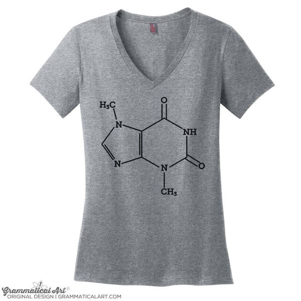 Chocolate Lovers V Neck Tee Womens Shirt Nerdy Shirt Science Teacher Gift Chemical Structure Shirt Chemistry Chocolate Molecule Shirt