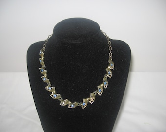 Vintage Saphire blue rhinestone choker necklace accessory