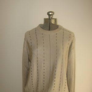 Maglione vintage beige e marrone da uomo