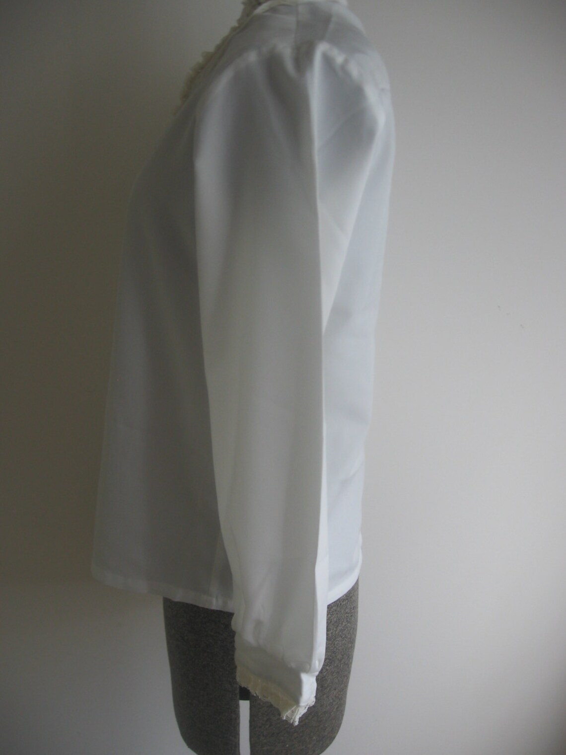 Vintage White Button up Tuxedo Style Long Blouse by Lady - Etsy