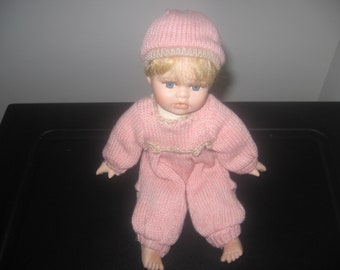 Vintage  Goldenvale Porcelain doll dressed in pink