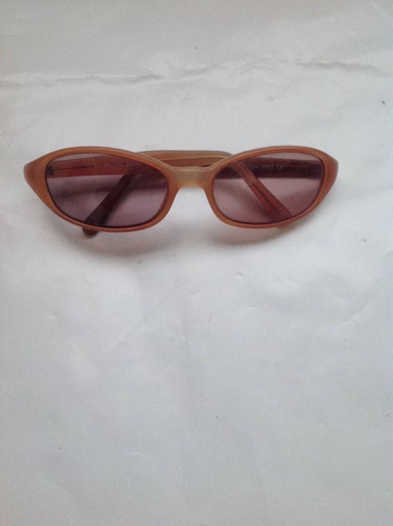 Vintage Joan Collins Women Coral Colored Sunglasse