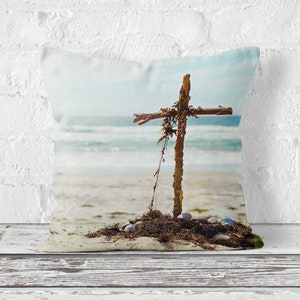 Ocean Pillow, Beach Pillow, Religious Decor, Beach Decor image 1