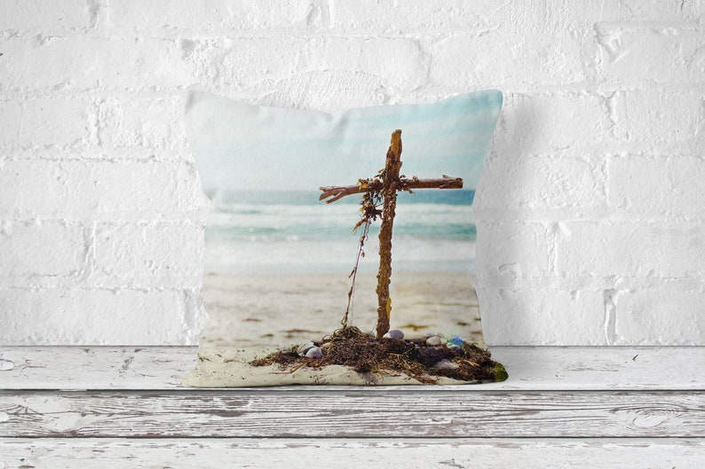 Ocean Pillow, Beach Pillow, Religious Decor, Beach Decor image 1