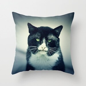 Cat Pillow - Halloween Pillow - Halloween Decoration - Scary Pillow - Scary Decoration - Creepy Cat Photo - 16x16 18x18 20x20 Pillow Cover